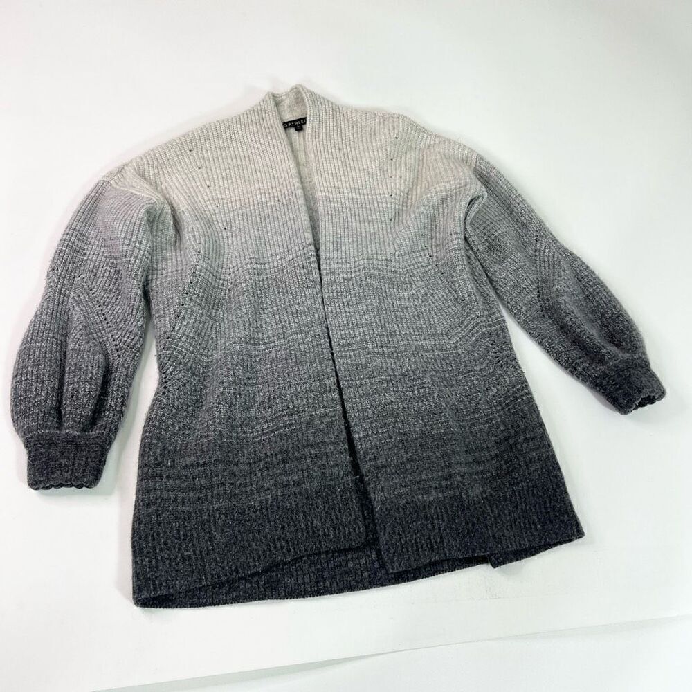 Athleta Ombre Open-Front Cardigan in White and Gray